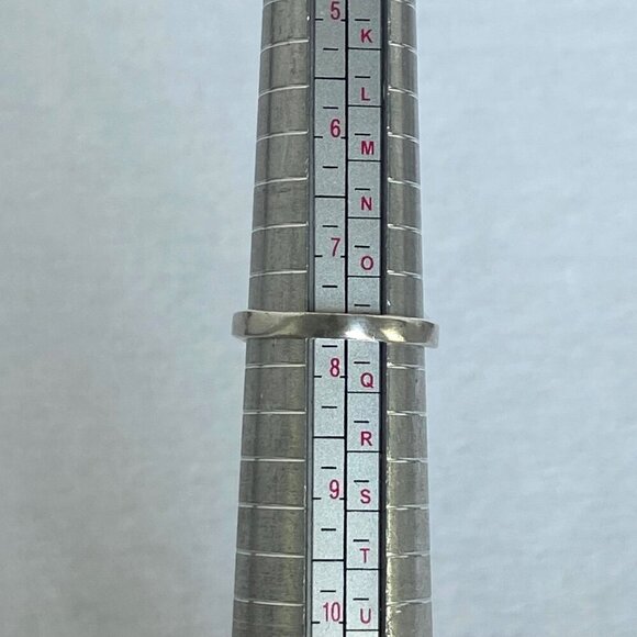 Sterling Silver 925 Oval Bezel Set Amethyst Cabochon Bypass Style Ring Sz 7.75 - Picture 9 of 16